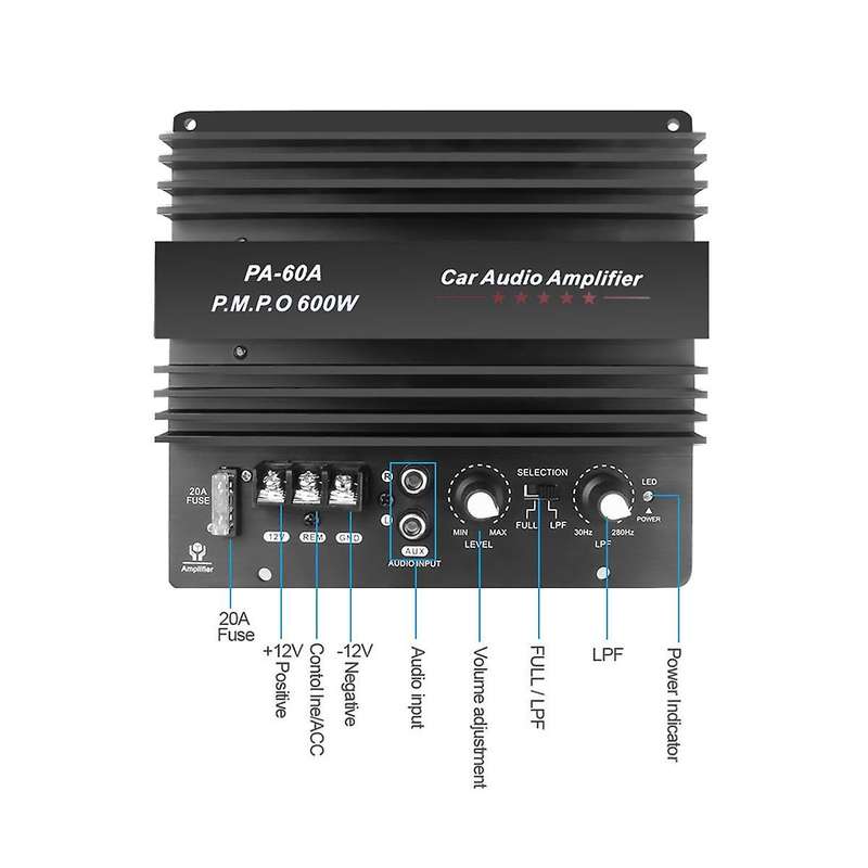 12v 600w Car Audio Power Amplifier Boord Lossless Subwoofer Bass Module Car Audio Accessories Mono