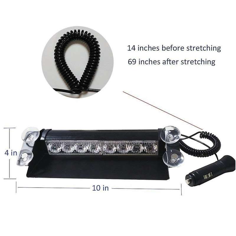 12V 8 Led Car Strobe Warning Light Firemen Police Led Flashing Emergency Signal Lights Fog LampRed a