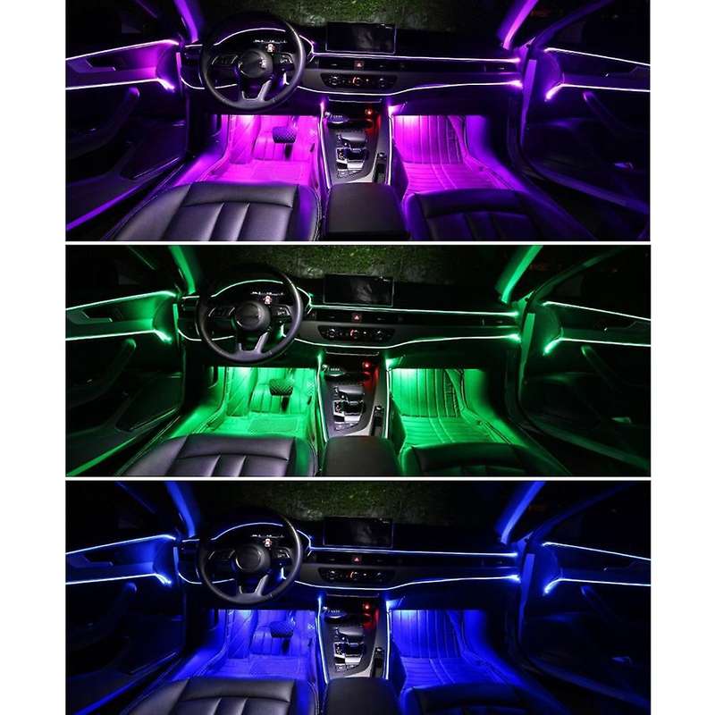 12V 8M Strip RGB LED Car Interior Lights Ambient Lamp Door Seat Cluster Decoration BT/RF Wireless Ca