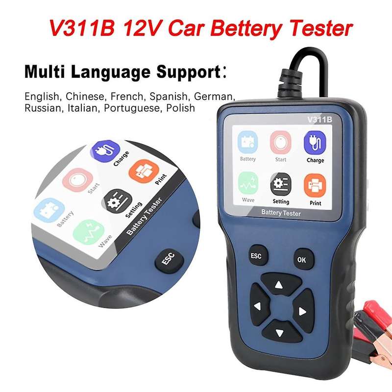 12V Battery Tester Car Battery Charger Tester Analyzer Automotive Car Charging Load Test Auto Diagn