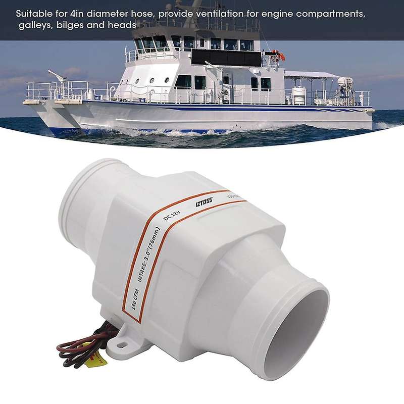 12V Boat Blower 4 Inch 270 CFM In-Line Marine Bilge Engine Galley Boat Cabin Ventilation Fan Boat Ac