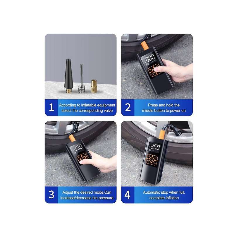 12v Car Air Pump Portable Tire Inflator Air Compressor Portable Inflator Pump for Car Motorcycle Bi