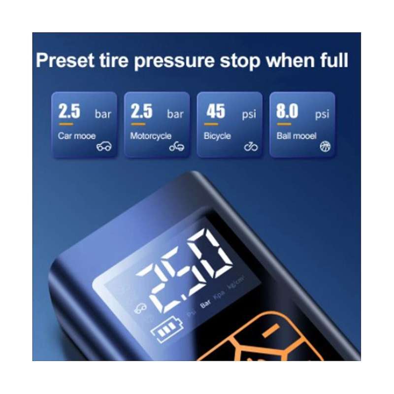 12v Car Air Pump Portable Tire Inflator Air Compressor Portable Inflator Pump for Car Motorcycle Bi