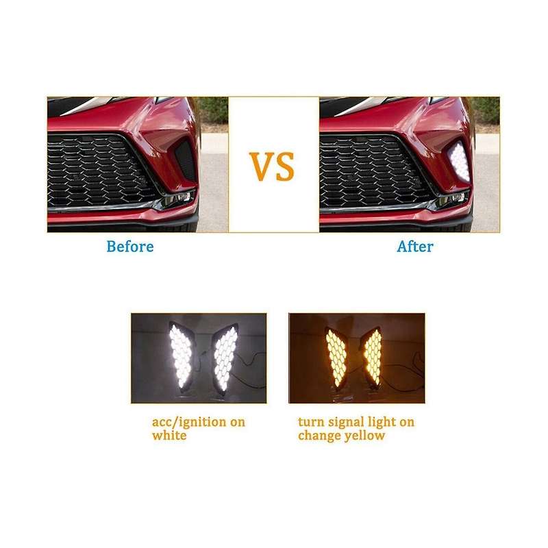 12v Car Drl Fog Lamp Decoration Led Daytime Running Light for Sienna Xse 2021-2022 Car Accessories