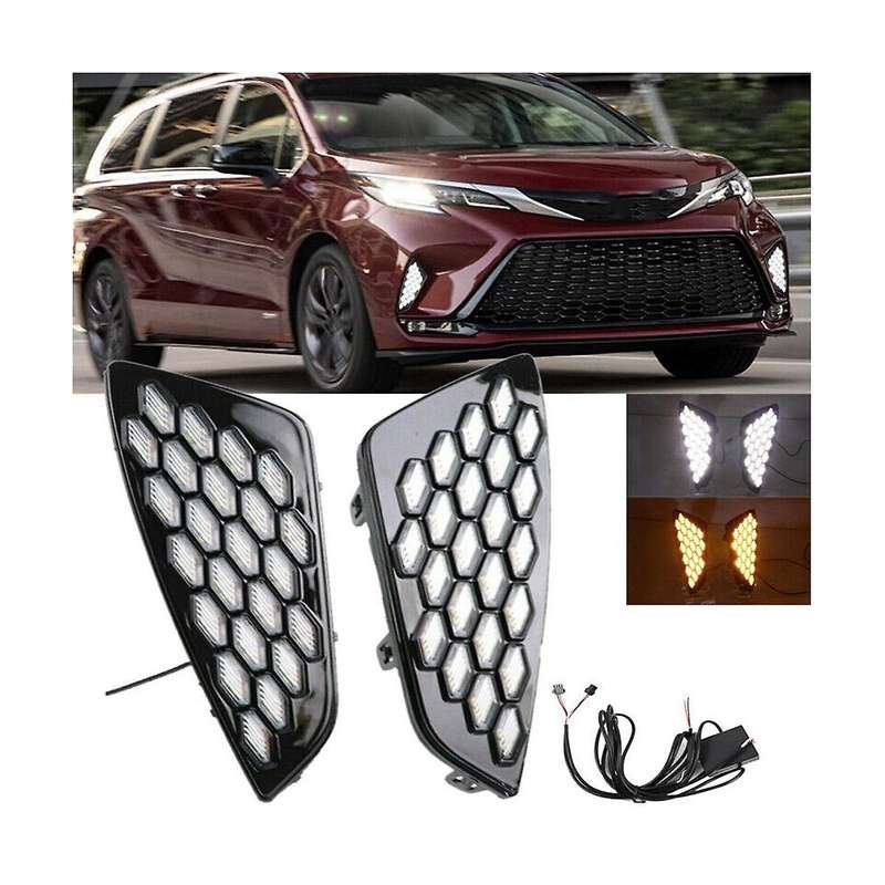 12v Car Drl Fog Lamp Decoration Led Daytime Running Light for Sienna Xse 2021-2022 Car Accessories