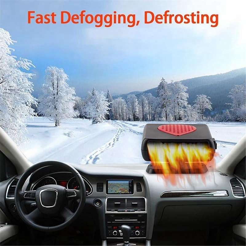 12v Car Fan Heater,500w Car Defroster for Windshield,hot and Cold Car Cooling Fan with Lighter Socke
