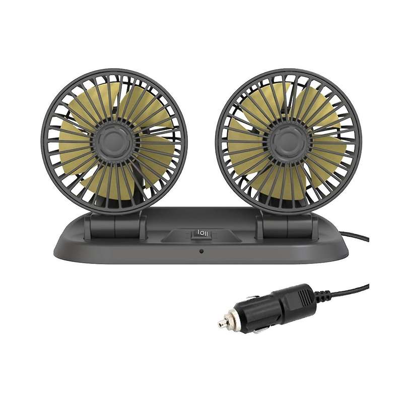 12v Car Fan Universal Dual Head Fan Portable Fan Car Dual Head Fan Car Supplies