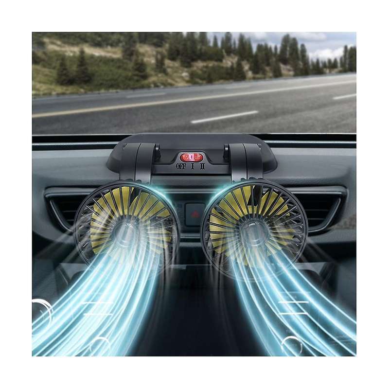 12v Car Fan Universal Dual Head Fan Portable Fan Car Dual Head Fan Car Supplies