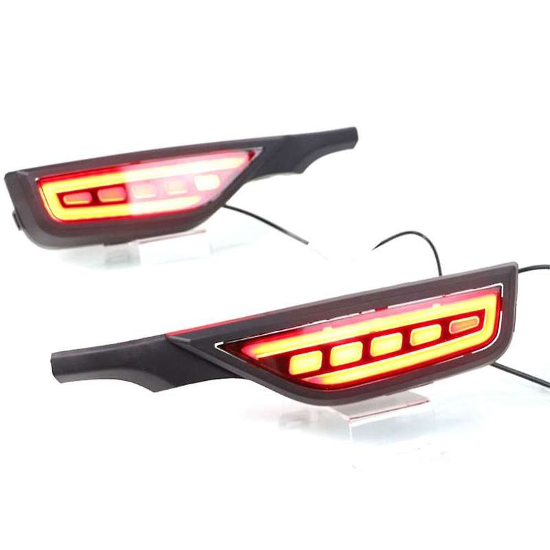 12V Car LED Rear Fog Lamp Rear Bumper Light Brake Light Flowing Turn Signal Reflector for Fit Jazz 2
