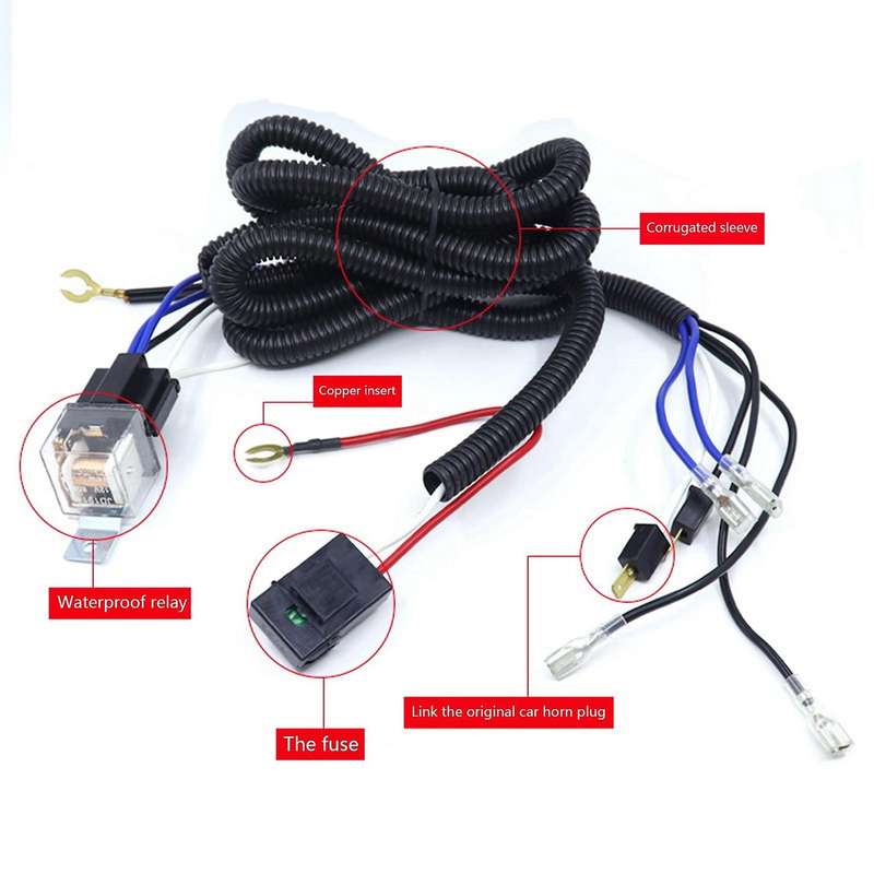 12V Car Horn Wiring Harness Car Snail Horn Conversion Automotive Relay Harness Universal Automotive