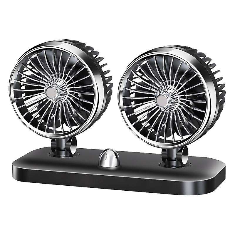 12V Car Portable Double-Headed Electric Air Fan Adjustable Suction Cup Fan Cooler Strong Wind Vehicl