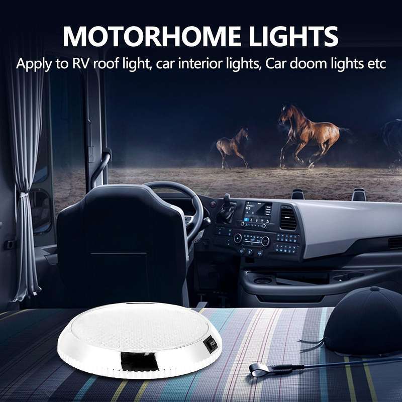 12v Car Round Ceiling Dome Roof Interior Light Boat Rv Surface Ceiling Light