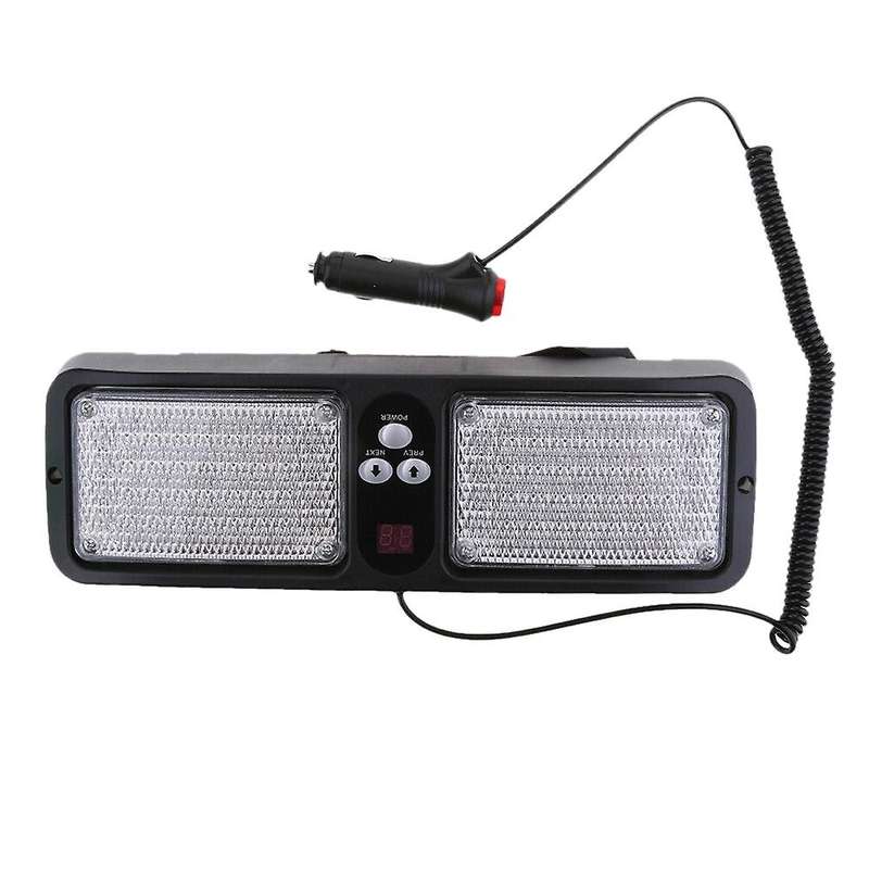 12V Car Windshield Police Warning Light Sunshield Visor Strobe Lights with 86LEDS and 12 Flash Modes
