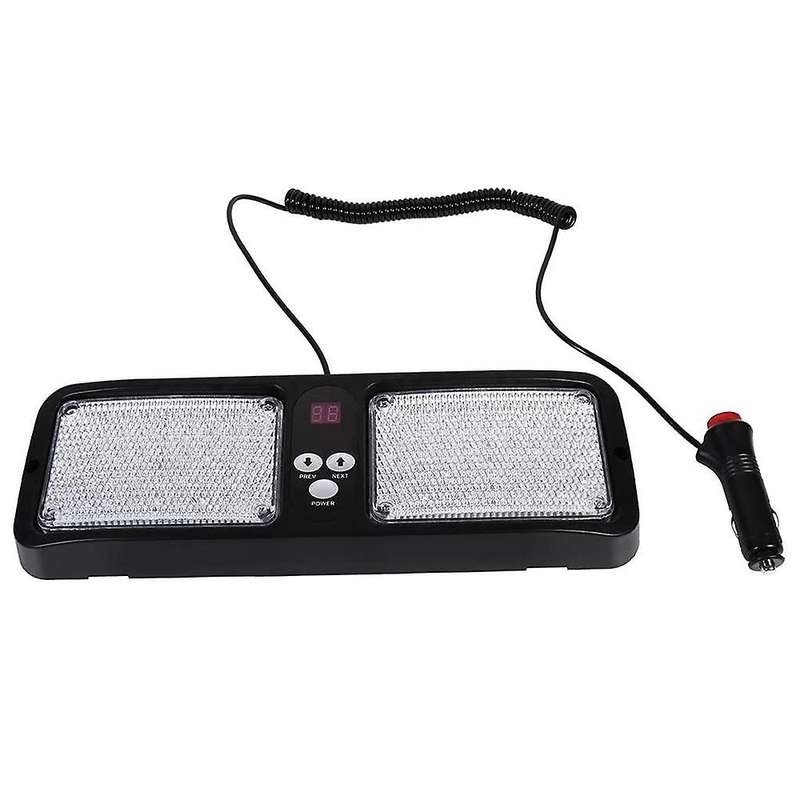12V Car Windshield Police Warning Light Sunshield Visor Strobe Lights with 86LEDS and 12 Flash Modes
