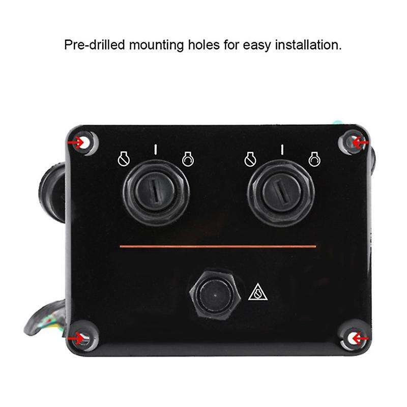 12V Dual Engine Key Switch Panel Main Switch Control Assembly for Outboard Engines 6K1-82570-13-00