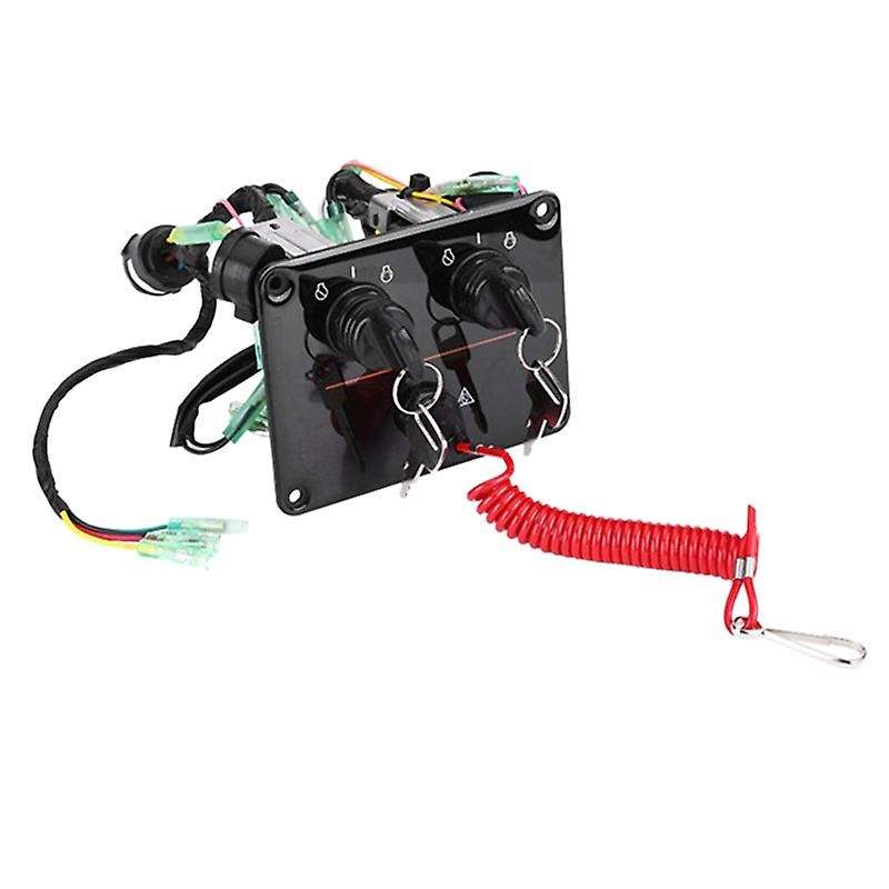 12V Dual Engine Key Switch Panel Main Switch Control Assembly for Outboard Engines 6K1-82570-13-00