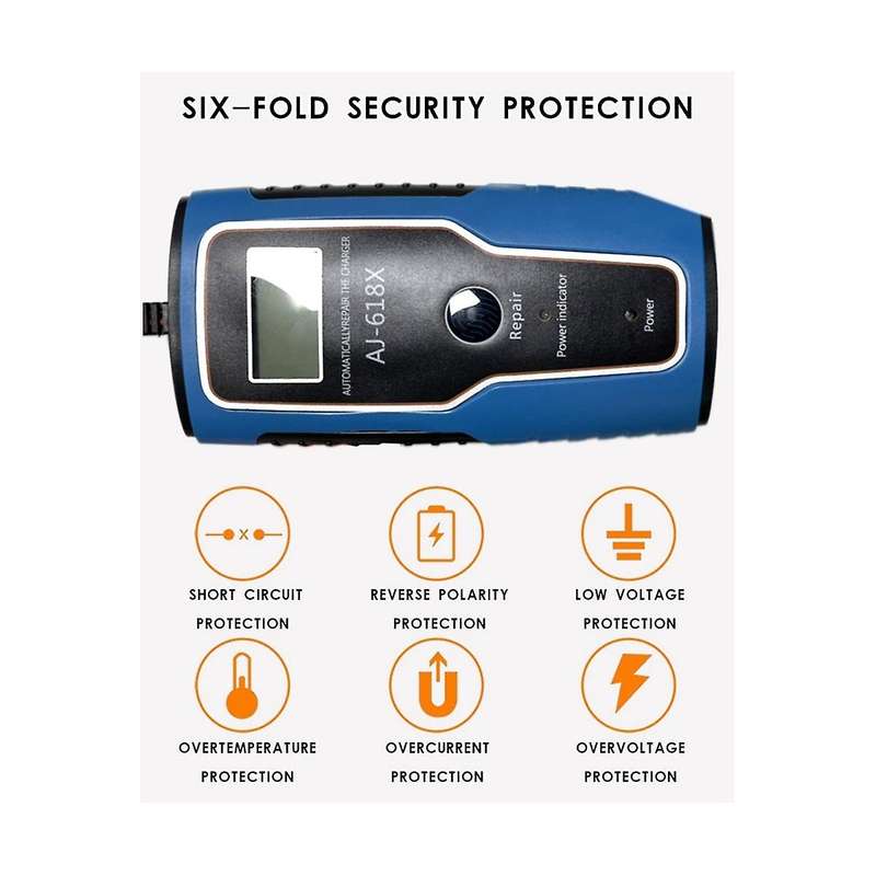 12v Fully Automatic Smart Charger 6a High Power Portable Car Motorcycle Battery Charger for Battery