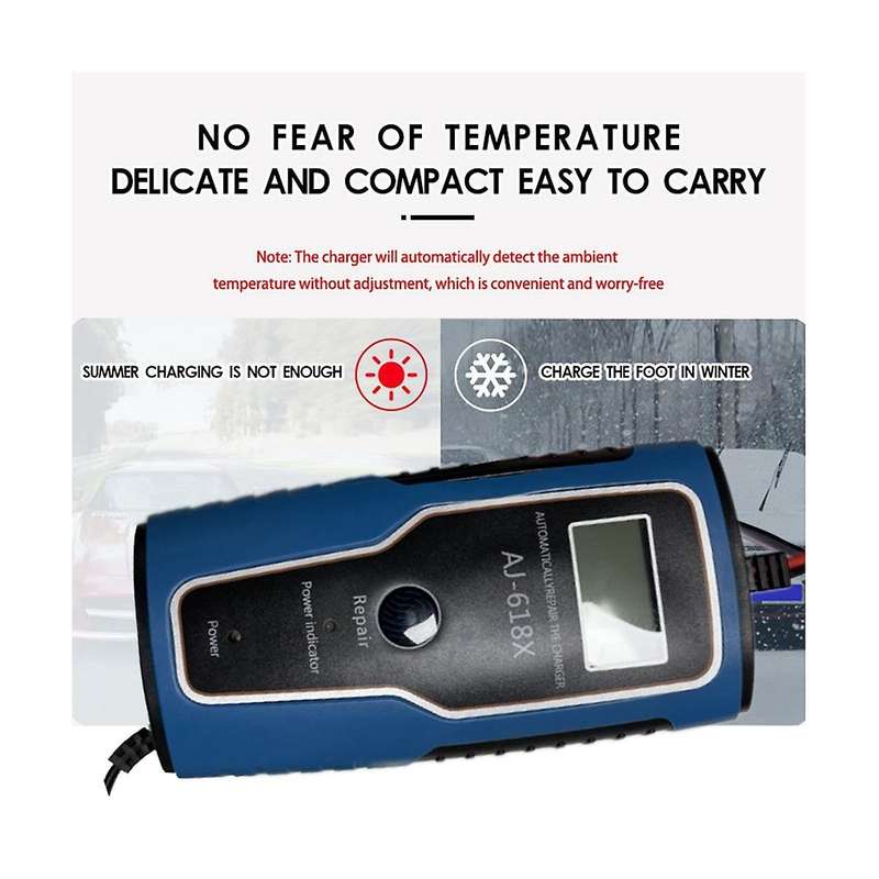 12v Fully Automatic Smart Charger 6a High Power Portable Car Motorcycle Battery Charger for Battery