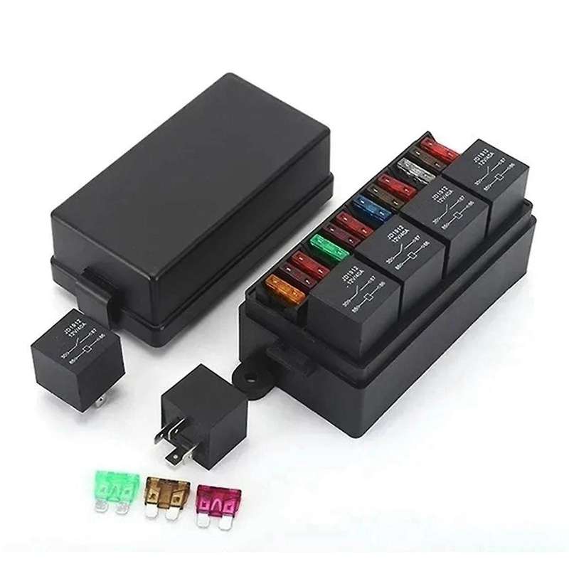 12V Fuse Relay Box Pre-Wired Fuse and Relay Box with 4 Relay 12 Way ATC/ATO Fuses Sealed 12V Relay