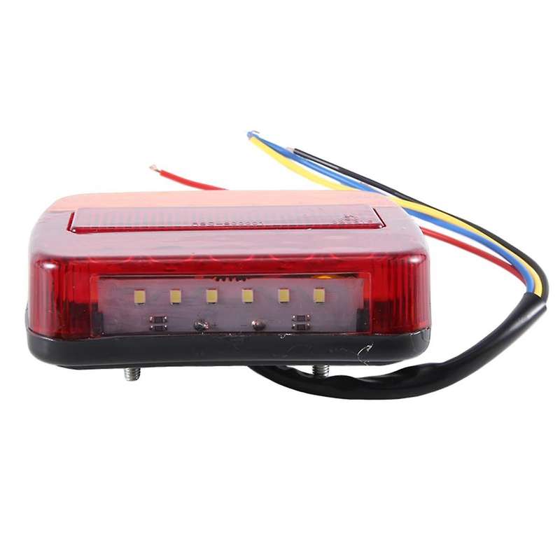 12V LED Square Lamp Two-Color Tail Lamp Universal Car Supplies Red Cover