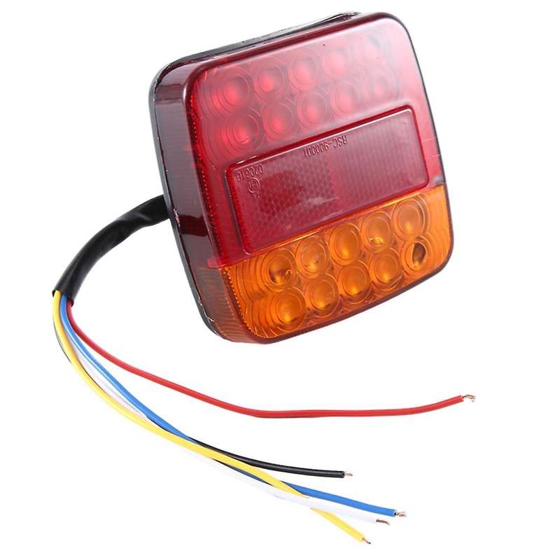 12V LED Square Lamp Two-Color Tail Lamp Universal Car Supplies Red Cover