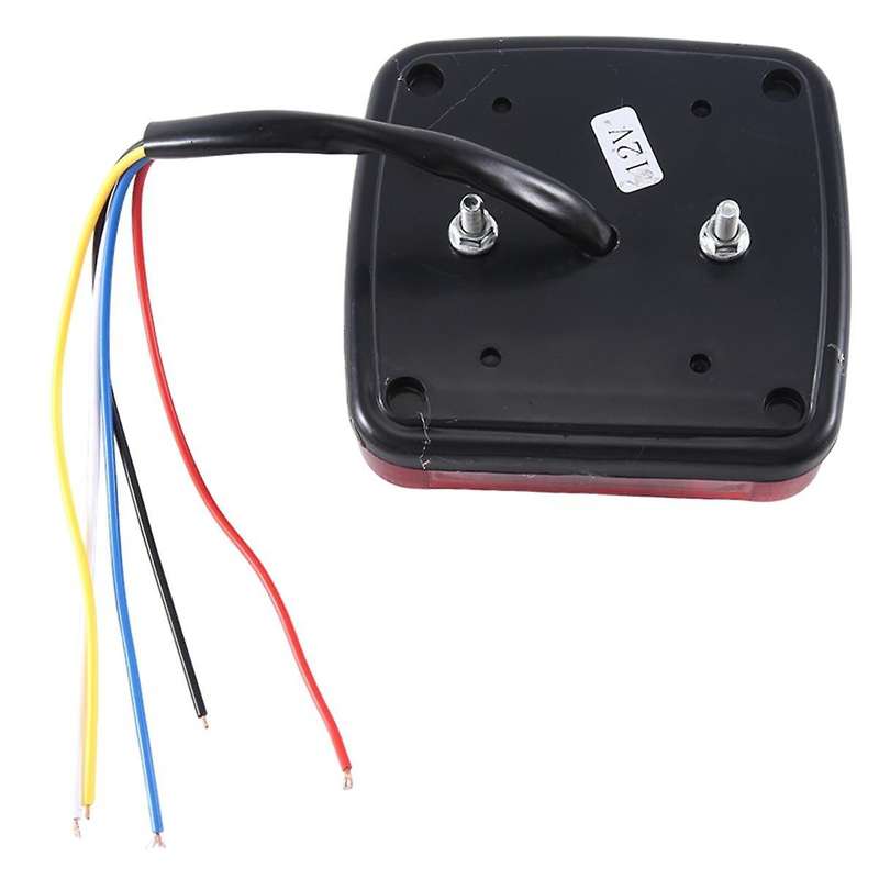 12V LED Square Lamp Two-Color Tail Lamp Universal Car Supplies Red Cover