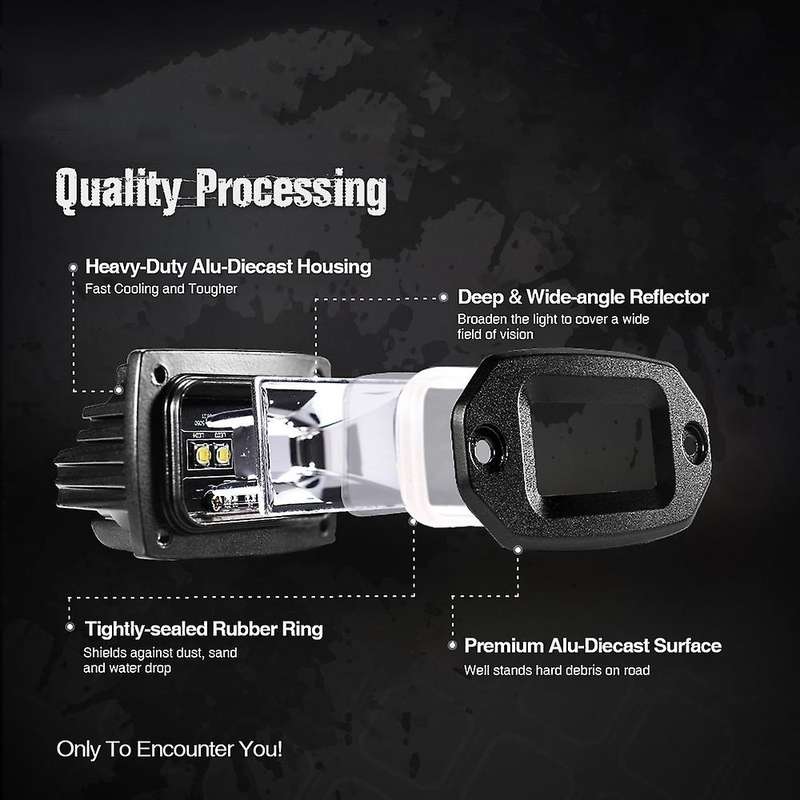 12V LED Light Bar 2Pcs Waterproof Led Light Bar Flood Bulb 20W 6000K White Auto Fog Lamp ATV Driving