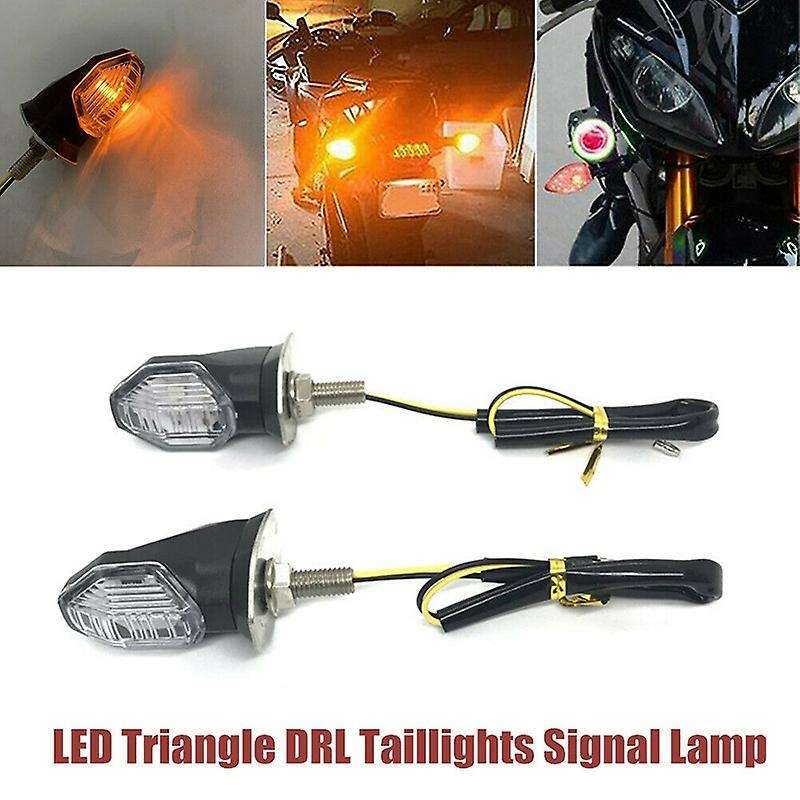 12V Motorcycle Flashing Turn Signal Lamp Indicator LED Triangle-Shaped DRL Tail Lights