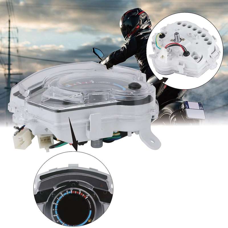 12V Motorcycle Instrument LCD Digital Odometer Speedometer Fuel Gauge 14000RPM Tachometer Universal