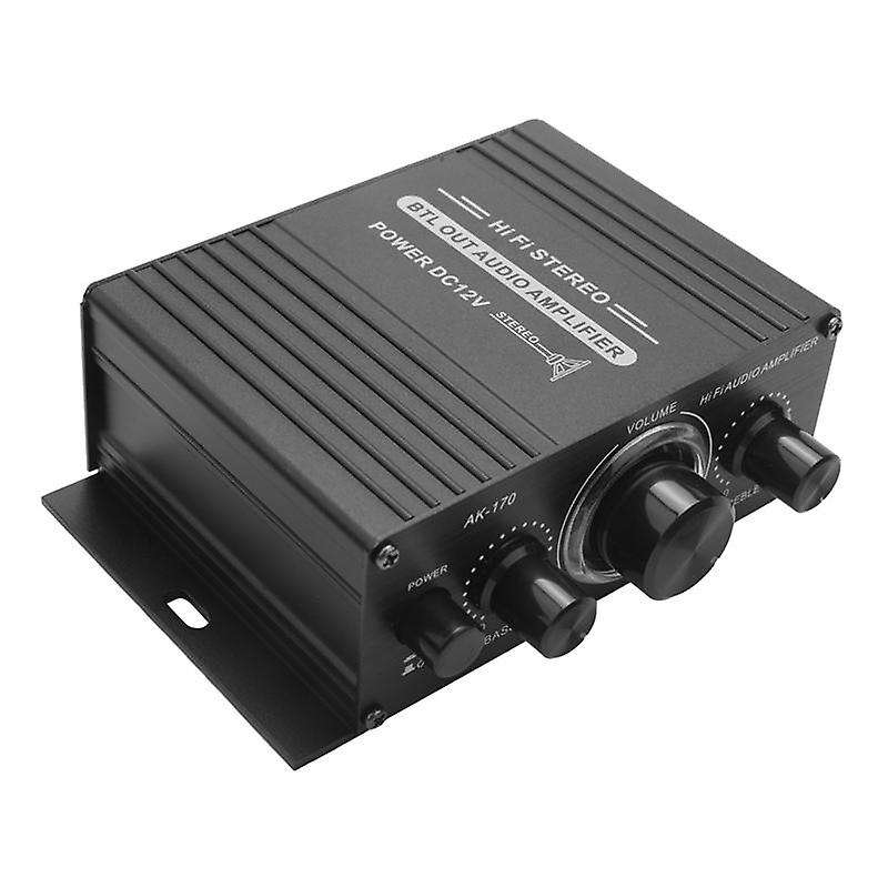 12V Mini Audio Car Amplifier Digital Audio Receiver AMP Channel 20W+20W Treble Volume Control for Ho