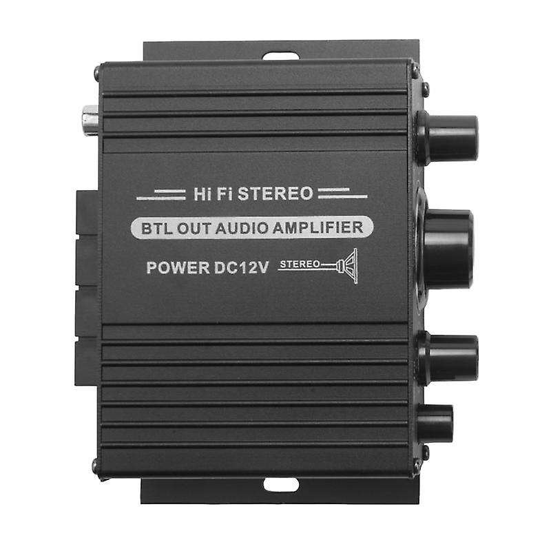 12V Mini Audio Car Amplifier Digital Audio Receiver AMP Channel 20W+20W Treble Volume Control for Ho