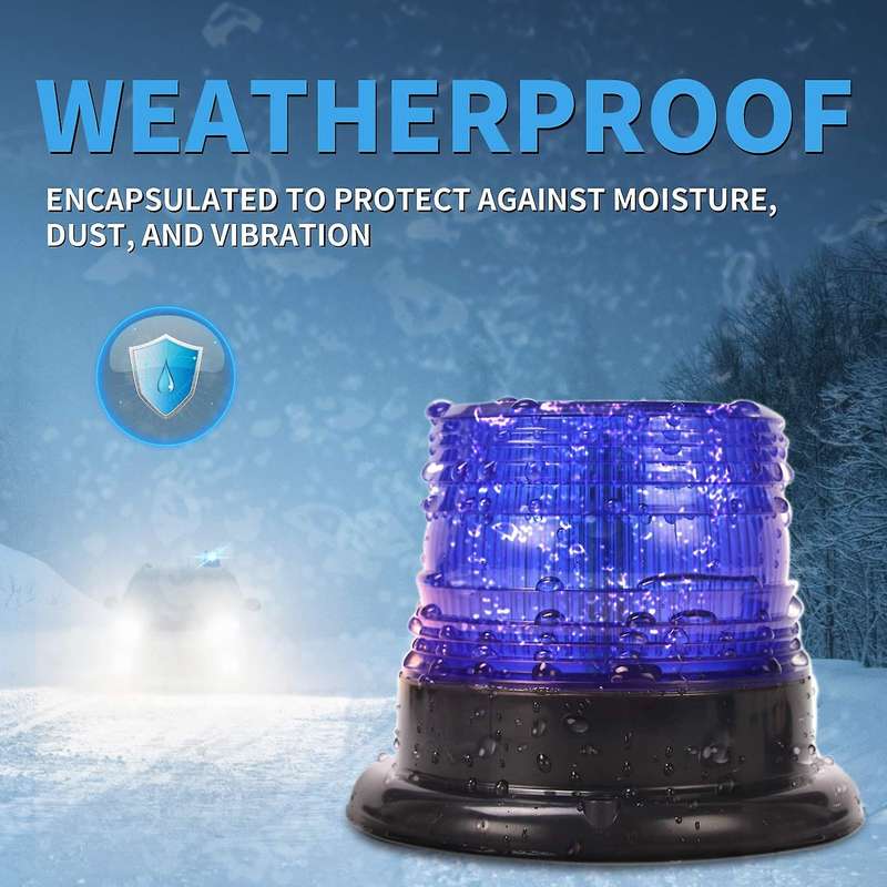 12V LED Strobe Light Blue Warning Lights Super Bright Emergency Warning Flash Beacon Light for Car T