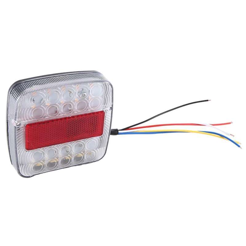 12V LED Square Lamp Two-Color Tail Lamp Universal Car Supplies White Cover
