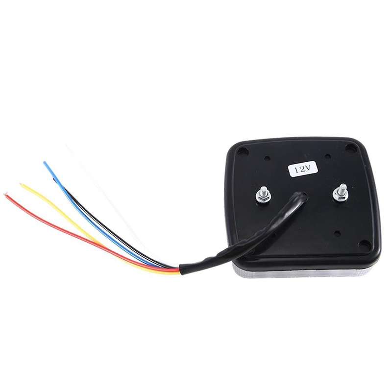 12V LED Square Lamp Two-Color Tail Lamp Universal Car Supplies White Cover
