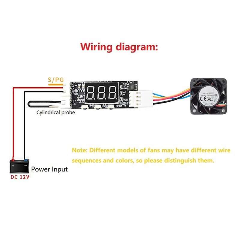 12V PWM 4-Wire Fan Temperature Control Speed Controller Chassis Noise Reduction Module Support Fan S