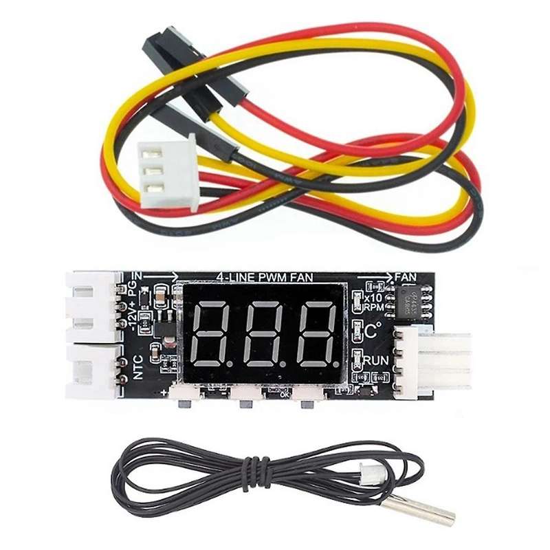 12V PWM 4-Wire Fan Temperature Control Speed Controller Chassis Noise Reduction Module Support Fan S