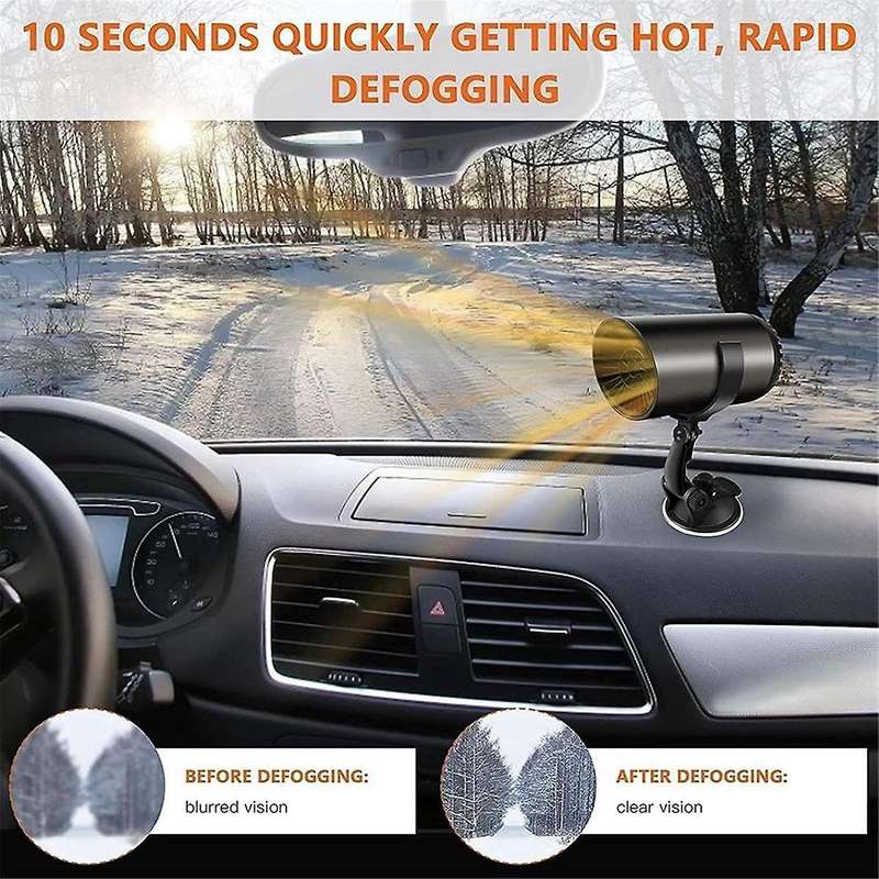 12v Portable Car Heater and Defroster, Car Windshield Defogger and Defroster, 2-in-1 Fast Heating fo