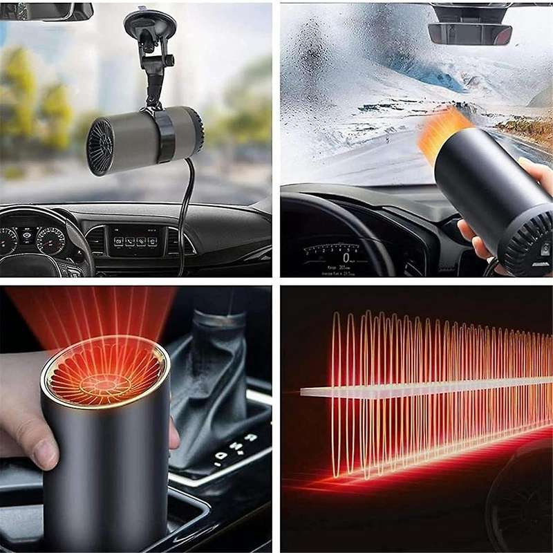 12v Portable Car Heater and Defroster, Car Windshield Defogger and Defroster, 2-in-1 Fast Heating fo