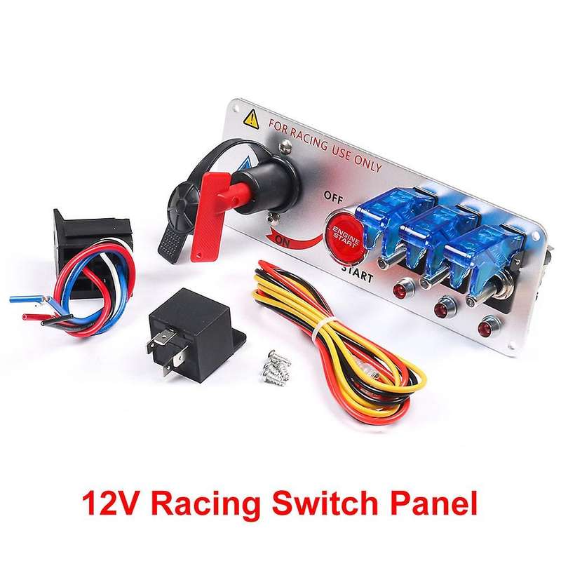 12V Racing Car Ignition Engine Start On/Off Push Toggle Switch Panel 5 in 1 Toggle Switches for Spor