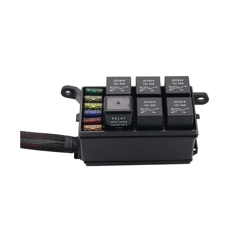 12v Relay Box 6 Slots Relay Block 6 Way Fuse Block with Relay Box and Relay Kit Automotive Relay