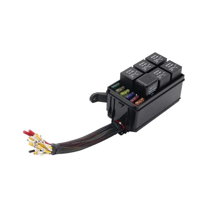 12v Relay Box 6 Slots Relay Block 6 Way Fuse Block with Relay Box and Relay Kit Automotive Relay