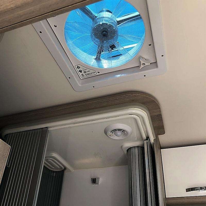 12V RV Roof Ventilation Ceiling Exhaust Fan Air Vent Grille Strong Wind Fan with LED Light for Cara