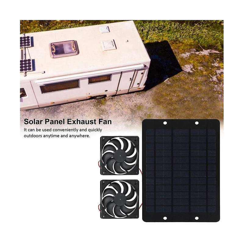12v Solar Exhausts Fan 6 Inch Ventilator Solar Panel Powered Fan Air Extractor for Dog Chicken House