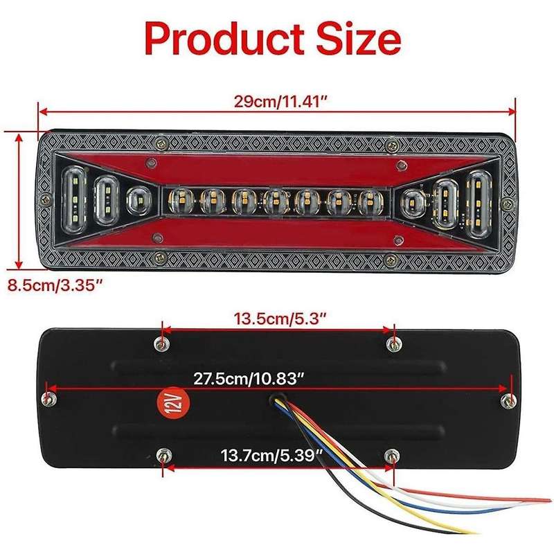 12v Taet Light Led Dynamic Truck Lights Rear Brake Lights Signal Track Tractor Light Trailer Bus