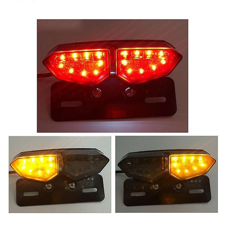 12V Turn Signal Rear Brake Lights Motorcycle LED Tail Light Motorbike License Plate Light Flasher fo