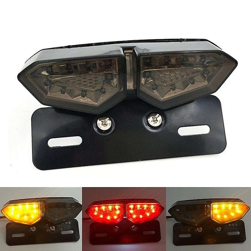 12V Turn Signal Rear Brake Lights Motorcycle LED Tail Light Motorbike License Plate Light Flasher fo