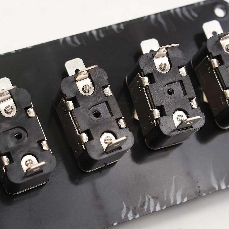 12V Toggle Switch Panel 6 in 1 LED Racing Car Ignition Switch Engine Start On/Off Push, Carbon Fiber