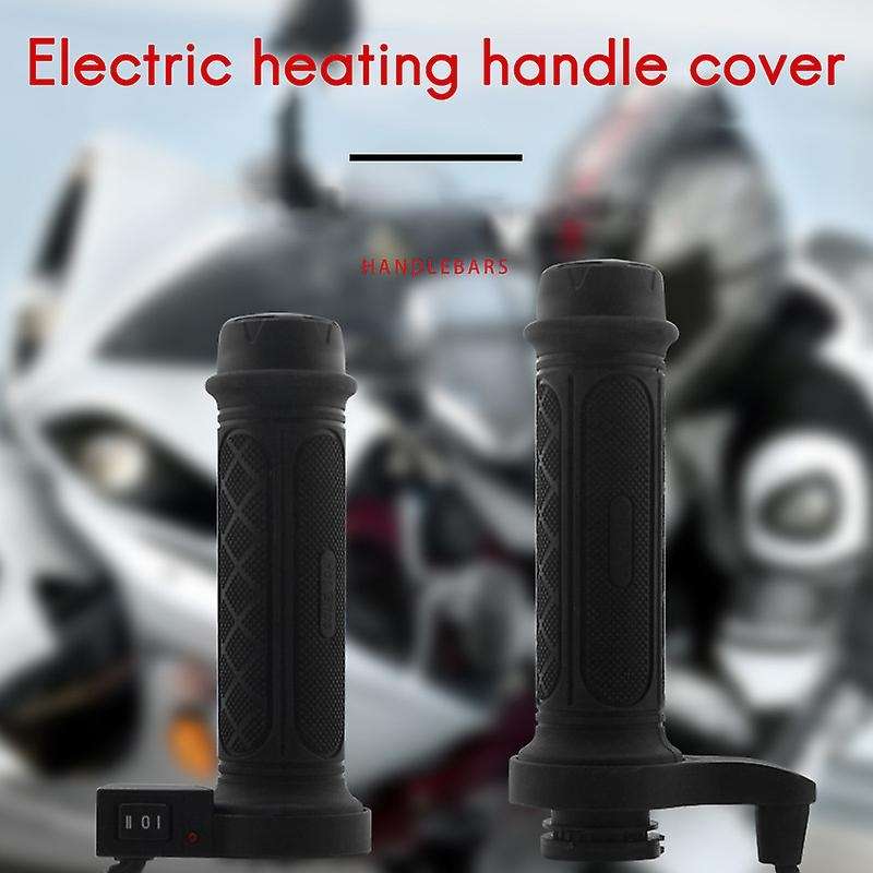 12V Universal Motorcycle 7/8 Inch 22mm Electric Hand Heated Molded Grips Handle Handlebar
