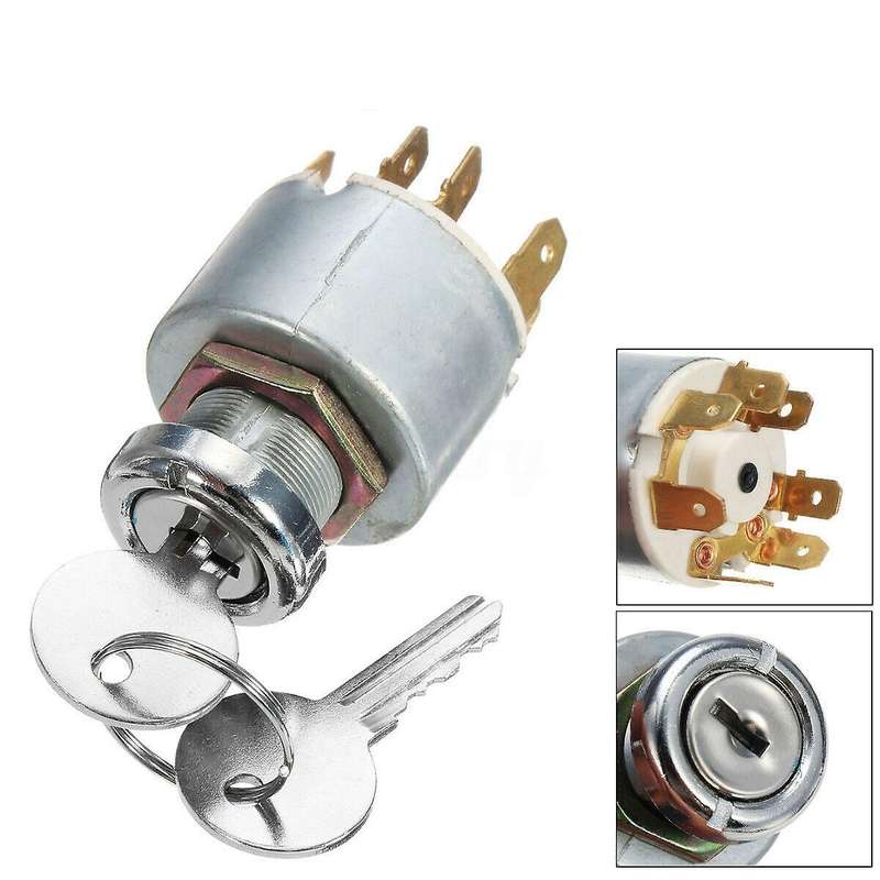 12V Universal Ignition Lock Switch Cylinder 4-Speed Ignition Electric Door Lock for Motorcycle Kart