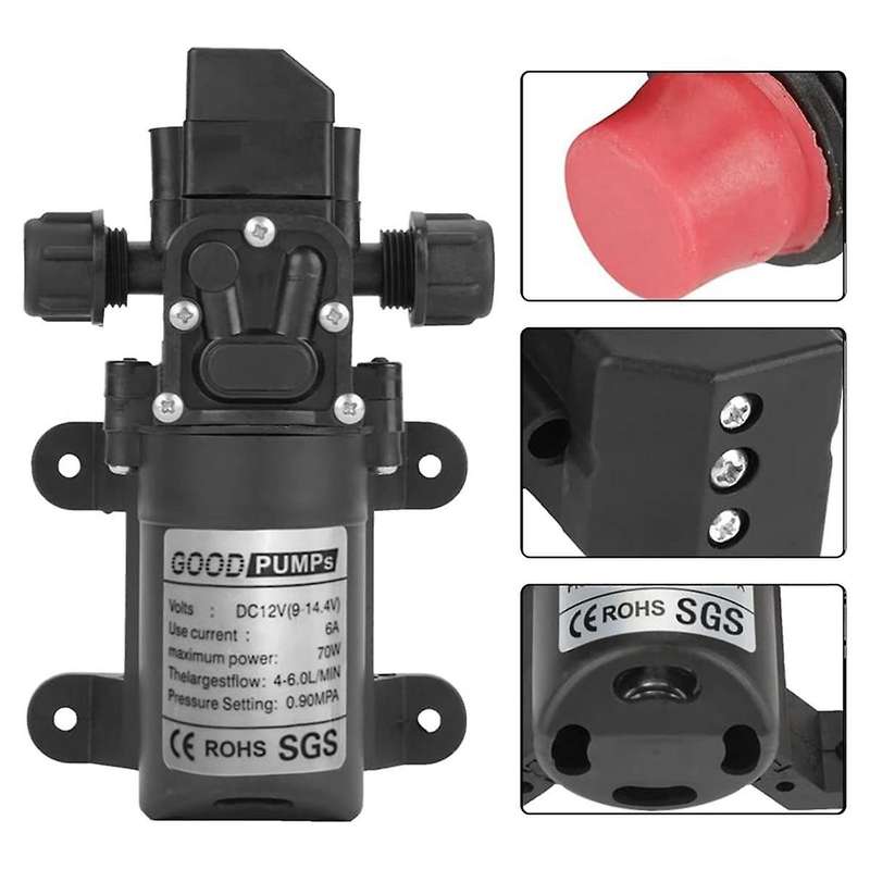 12V Water Pump, 12 Volt Water Pump, DC 12V 6A 70W Electric Water Pump, Self-Priming Water Pump-High